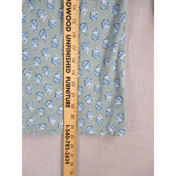 Lucky Brand Soft Blue Floral Print Square Neck Peasant Top M - Picture 5 of 8